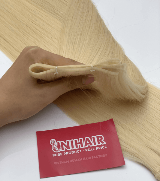 Platinum Blonde Genius Weft Hair Extensions | Straight Human Hair - Shopcbeauty