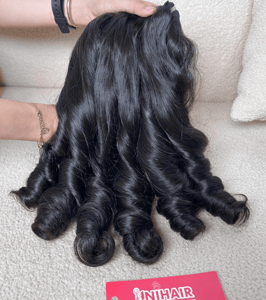 Bouncy curly double drawn Remy weft bundle Vietnamese hair C Beauty