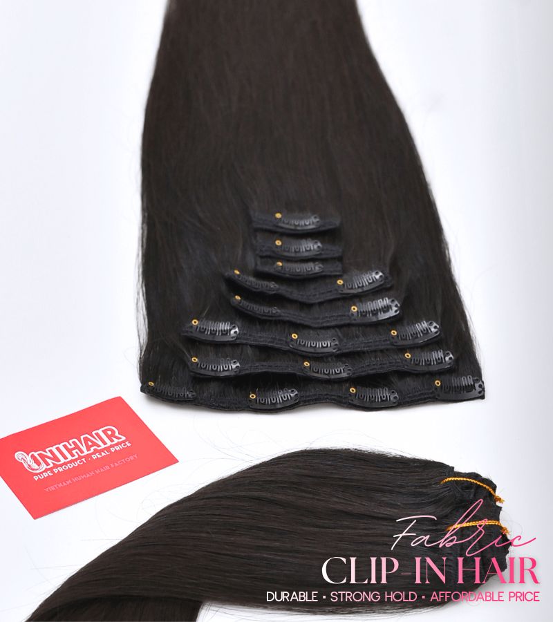 Natural straight clip-in extensions 20 inch 125g Vietnamese hair C Beauty