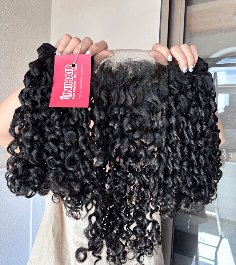 Pixie curly double drawn Remy weft bundle Vietnamese hair C Beauty