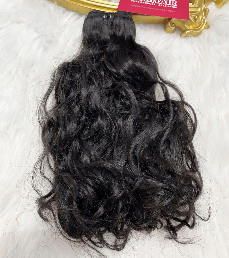 Natural wavy double drawn Remy weft bundle Vietnamese hair C Beauty