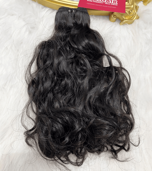 Natural wavy double drawn Remy weft bundle Vietnamese hair C Beauty