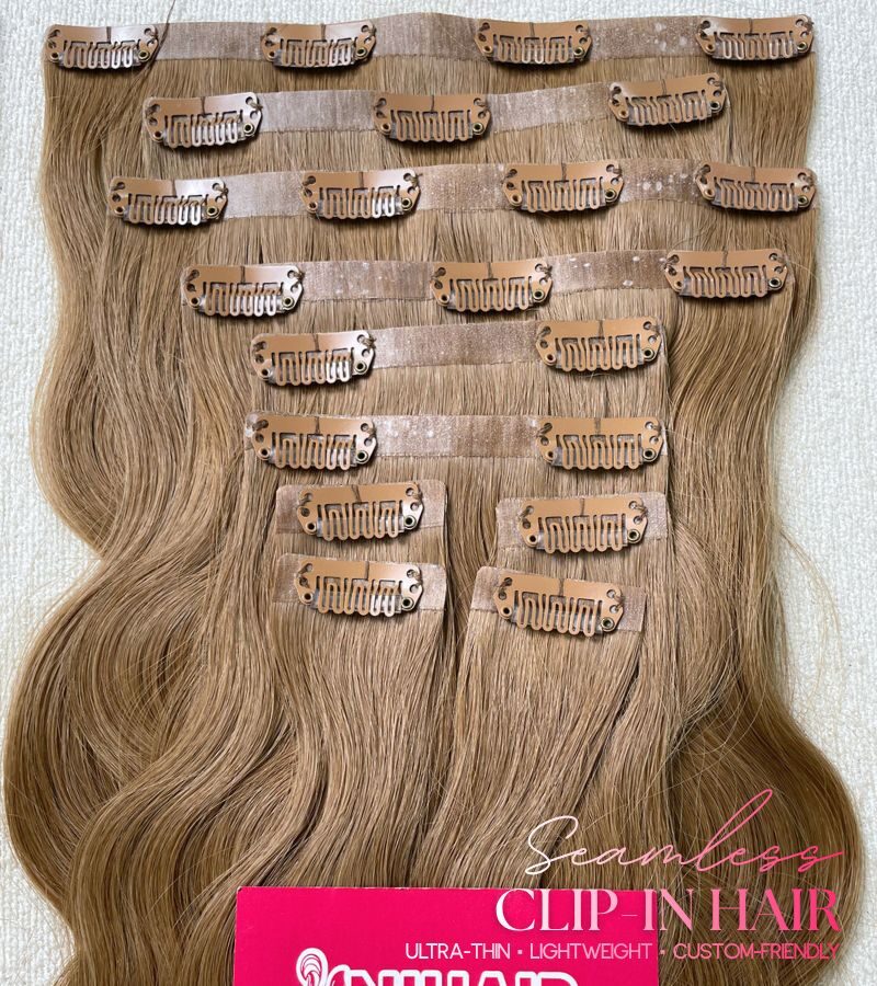 #6 wavy seamless clip-in extensions 26 inch 200g super premium human hair C Beauty