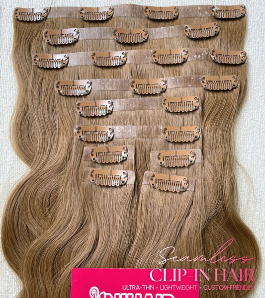 #6 wavy seamless clip-in extensions 26 inch 200g super premium human hair C Beauty